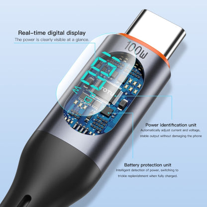TOTU CB-7-L 15W USB to 8 Pin Digital Display Fast Charging Silicone Cable, Length: 1m(Black) - Normal Style Cable by TOTUDESIGN | Online Shopping UK | buy2fix