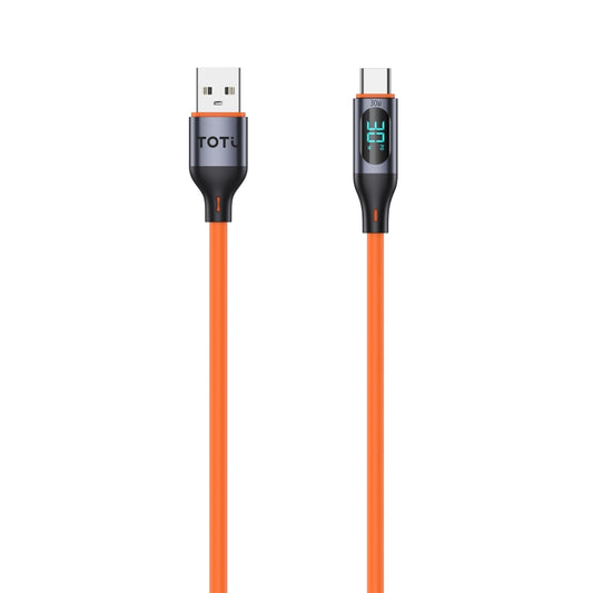 TOTU CB-7-T 30W USB to USB-C / Type-C Digital Display Fast Charging Silicone Cable, Length: 1m(Orange) - USB-C & Type-C Cable by TOTUDESIGN | Online Shopping UK | buy2fix