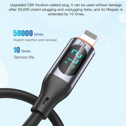 TOTU CB-7-PD 27W USB-C / Type-C to 8 Pin Digital Display Fast Charging Silicone Cable, Length: 1m(Orange) - 2 in 1 Cable by TOTUDESIGN | Online Shopping UK | buy2fix