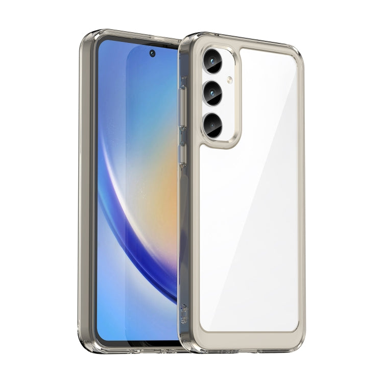 For Samsung Galaxy A35 Colorful Series Acrylic Hybrid TPU Phone Case(Transparent Grey) - Galaxy Phone Cases by buy2fix | Online Shopping UK | buy2fix