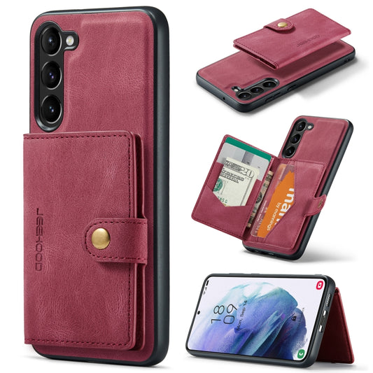 For Samsung Galaxy S24+ 5G JEEHOOD J01 Retro Magnetic Detachable Wallet Phone Case(Red) - Galaxy S24+ 5G Cases by JEEHOOD | Online Shopping UK | buy2fix