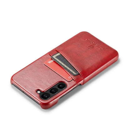 For Samsung Galaxy S24 5G Fierre Shann Oil Wax Texture Leather Phone Case with Card Slots(Red) - Galaxy S24 5G Cases by FIERRE SHANN | Online Shopping UK | buy2fix