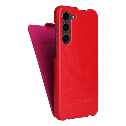 For Samsung Galaxy S24+ 5G Fierre Shann 64 Texture Vertical Flip PU Leather Phone Case(Red) - Galaxy S24+ 5G Cases by FIERRE SHANN | Online Shopping UK | buy2fix