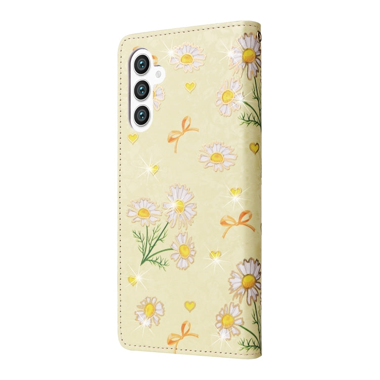 For Samsung Galaxy S24+ 5G Bronzing Painting RFID Leather Case(Yellow Daisy) - Galaxy S24+ 5G Cases by buy2fix | Online Shopping UK | buy2fix