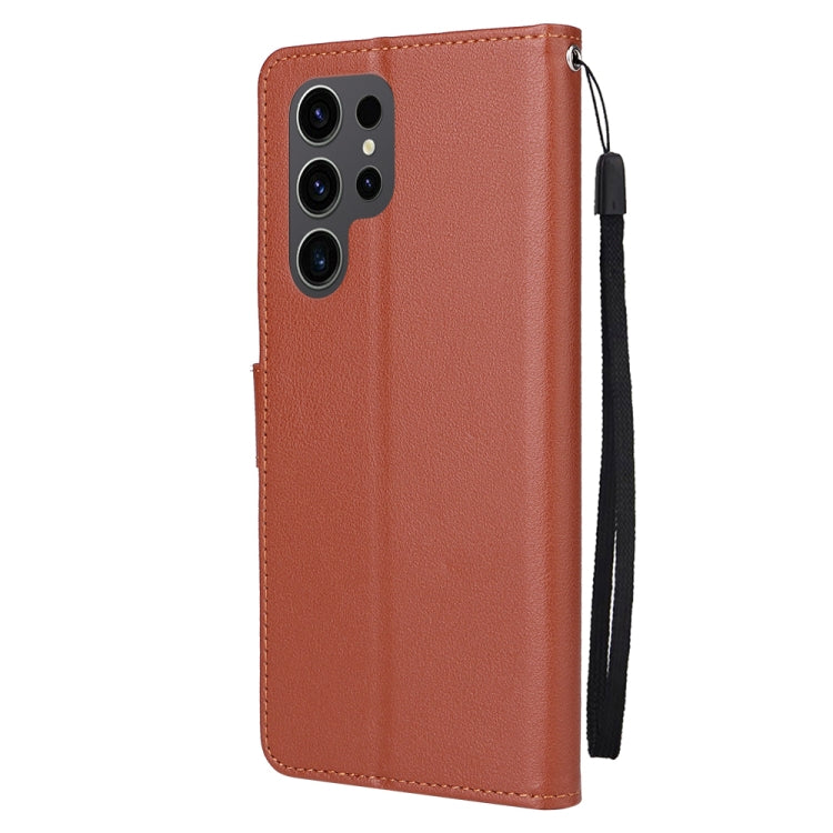 For Samsung Galaxy S24 Ultra 5G 3-Card Slots Multifunctional Leather Phone Case(Brown) - Galaxy S24 Ultra 5G Cases by buy2fix | Online Shopping UK | buy2fix