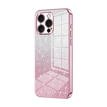 For iPhone 16 Pro Max Gradient Glitter Powder Electroplated Phone Case(Pink) - iPhone 16 Pro Max Cases by buy2fix | Online Shopping UK | buy2fix