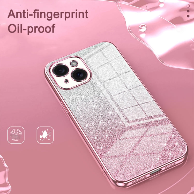 For iPhone 16 Pro Max Gradient Glitter Powder Electroplated Phone Case(Pink) - iPhone 16 Pro Max Cases by buy2fix | Online Shopping UK | buy2fix