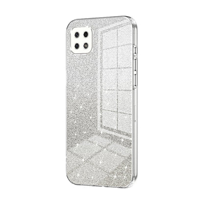 For Samsung Galaxy A22 5G / A22s Gradient Glitter Powder Electroplated Phone Case(Transparent) - Galaxy Phone Cases by buy2fix | Online Shopping UK | buy2fix