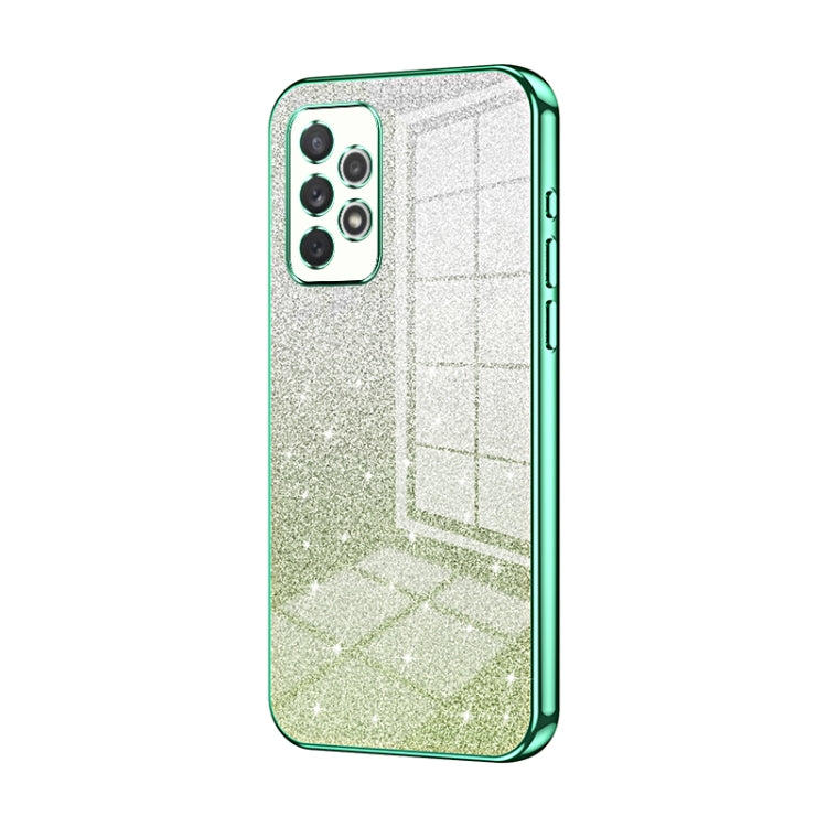 For Samsung Galaxy A72 4G / 5G Gradient Glitter Powder Electroplated Phone Case(Green) - Galaxy Phone Cases by buy2fix | Online Shopping UK | buy2fix