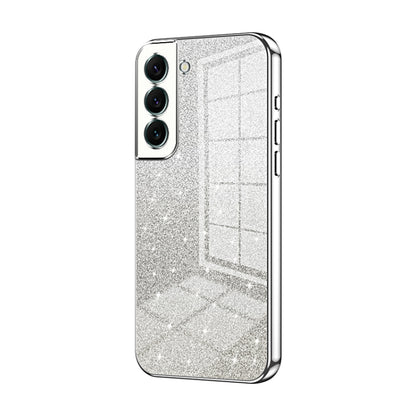 For Samsung Galaxy S22+ 5G Gradient Glitter Powder Electroplated Phone Case(Silver) - Galaxy S22+ 5G Cases by buy2fix | Online Shopping UK | buy2fix