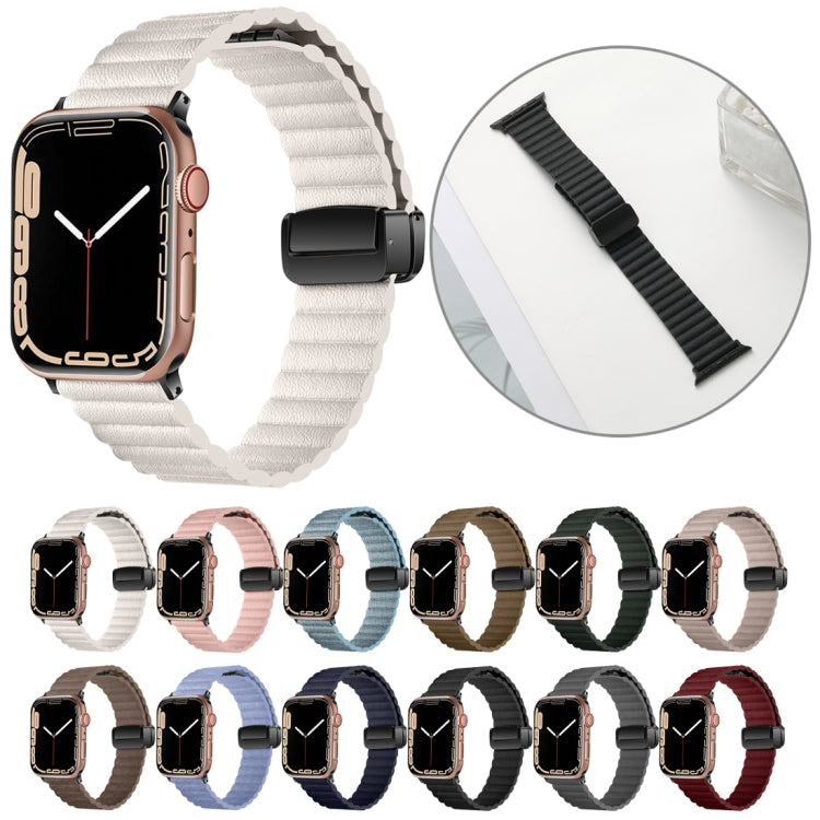 For Apple Watch Series 5 44mm Water Ripple Magnetic Folding Buckle Watch Band, Style: Bold Version(Indigo Blue) - Watch Bands by buy2fix | Online Shopping UK | buy2fix