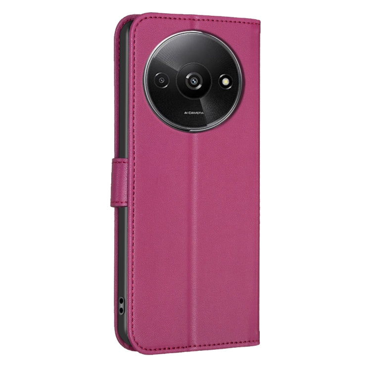 For Xiaomi Redmi A3 Four-leaf Embossed Leather Phone Case(Rose Red) - Xiaomi Cases by buy2fix | Online Shopping UK | buy2fix