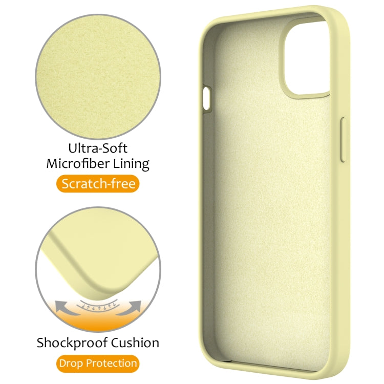 For iPhone 13 MagSafe Magnetic Liquid Silicone Phone Case with Ring Holder(Yellow) - iPhone 13 Cases by buy2fix | Online Shopping UK | buy2fix