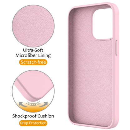 For iPhone 15 Pro Liquid Silicone MagSafe Magnetic Phone Case with Ring Holder(Grey Pink) - iPhone 15 Pro Cases by buy2fix | Online Shopping UK | buy2fix