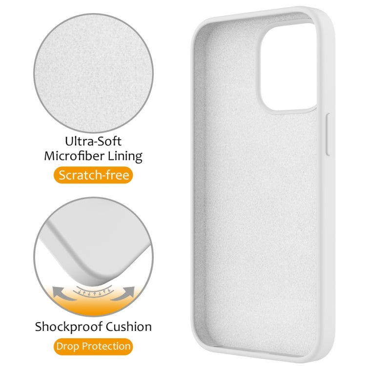 For iPhone 16 Pro Liquid Silicone MagSafe Magnetic Phone Case with Ring Holder(White) - iPhone 16 Pro Cases by buy2fix | Online Shopping UK | buy2fix