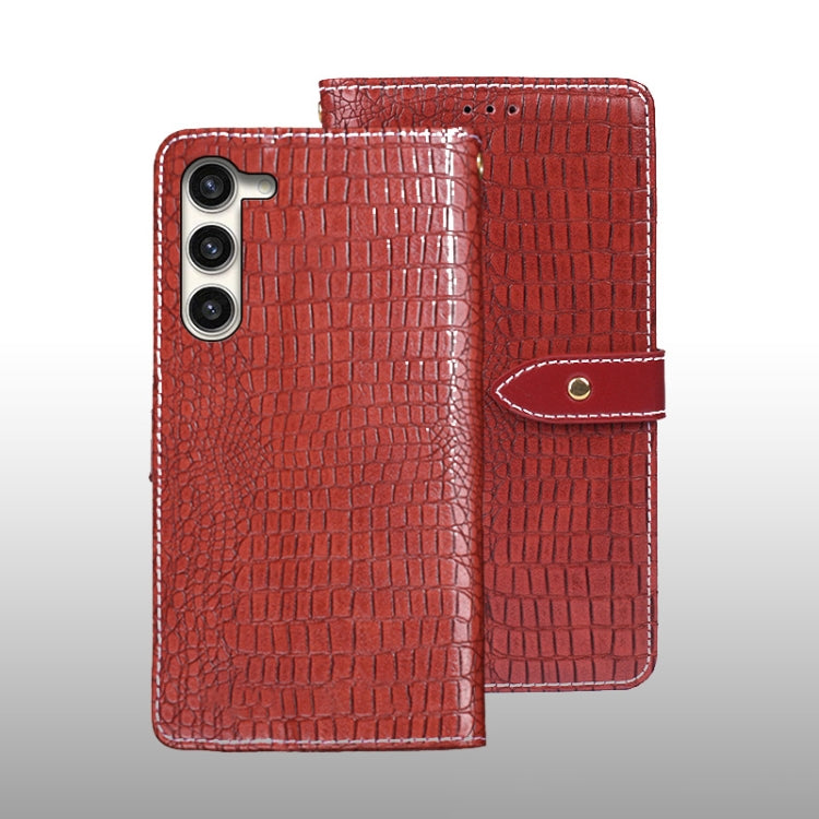 For Samsung Galaxy S24 5G idewei Crocodile Texture Leather Phone Case(Red) - Galaxy S24 5G Cases by idewei | Online Shopping UK | buy2fix