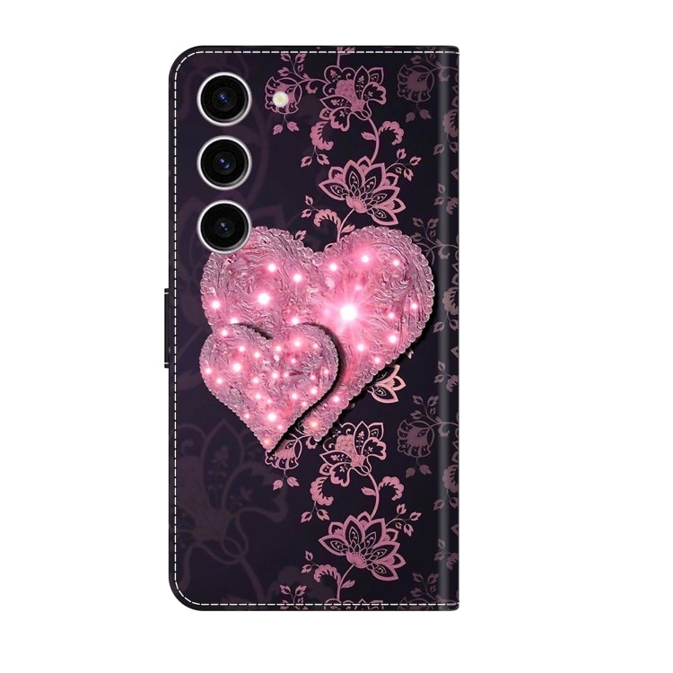 For Samsung Galaxy S24+ 5G Crystal 3D Shockproof Protective Leather Phone Case(Lace Love) - Galaxy S24+ 5G Cases by buy2fix | Online Shopping UK | buy2fix