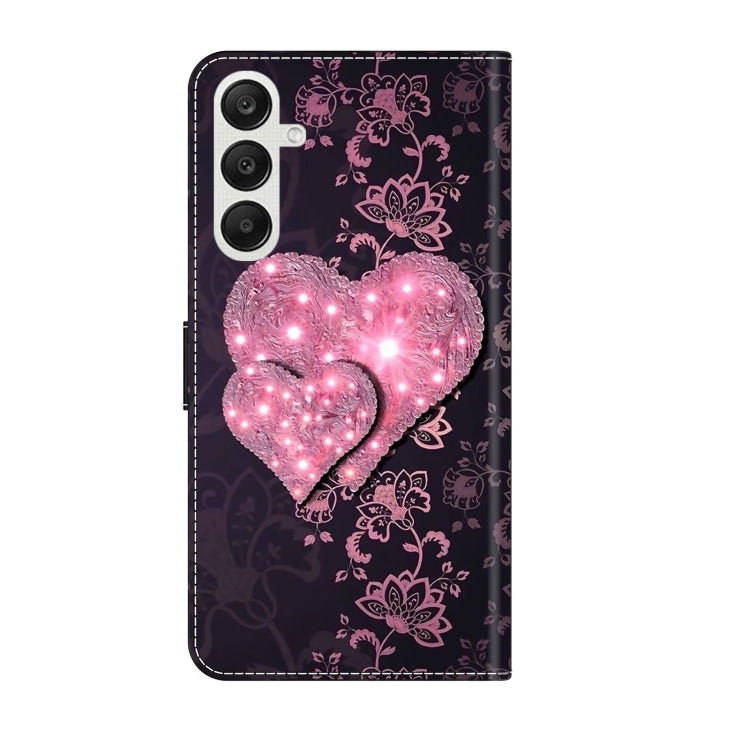 For Samsung Galaxy A55 5G Crystal 3D Shockproof Protective Leather Phone Case(Lace Love) - Galaxy Phone Cases by buy2fix | Online Shopping UK | buy2fix