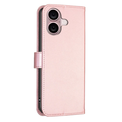 For iPhone 16 Four-leaf Embossed Leather Phone Case(Pink) - iPhone 16 Cases by buy2fix | Online Shopping UK | buy2fix