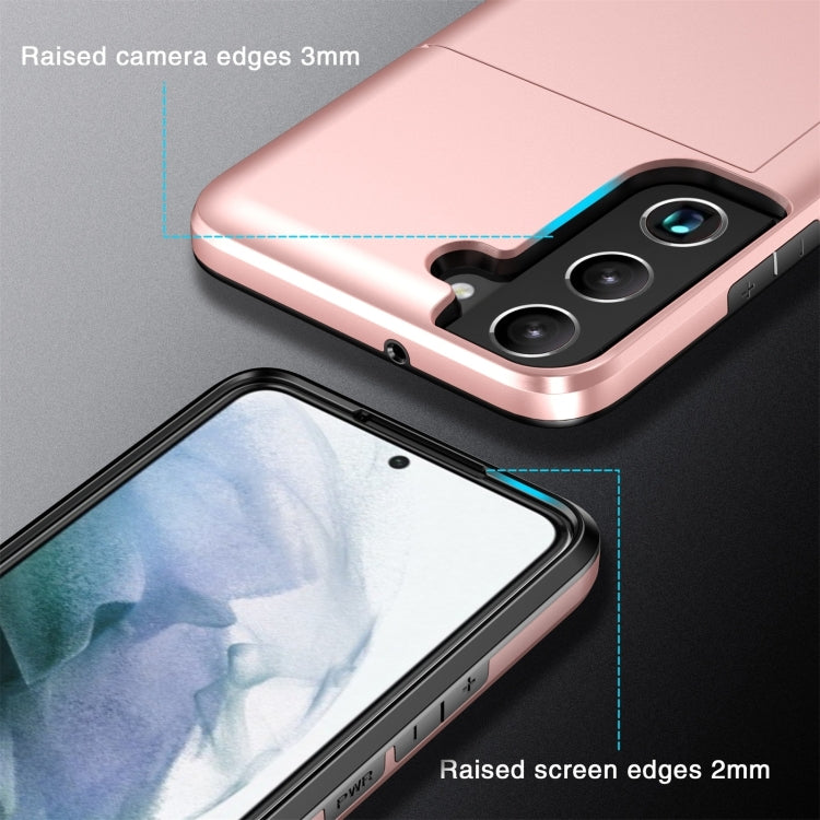 For Samsung Galaxy S25 Ultra 5G Shockproof Armor Phone Case with Card Slot(Rose Gold) - Galaxy S25 Ultra 5G Cases by buy2fix | Online Shopping UK | buy2fix