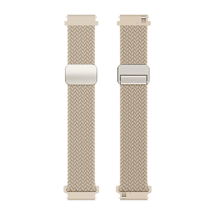 DUX DUCIS Mixture Pro Series Magnetic Buckle Nylon Braid Watch Band, Size:22mm(Beige) - 22mm Bands by DUX DUCIS | Online Shopping UK | buy2fix