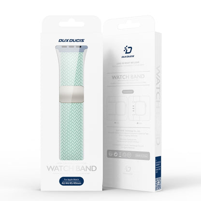 For Apple Watch Series 8 41mm DUX DUCIS Mixture Pro Series Magnetic Buckle Nylon Braid Watch Band(Light Mint) - Watch Bands by DUX DUCIS | Online Shopping UK | buy2fix