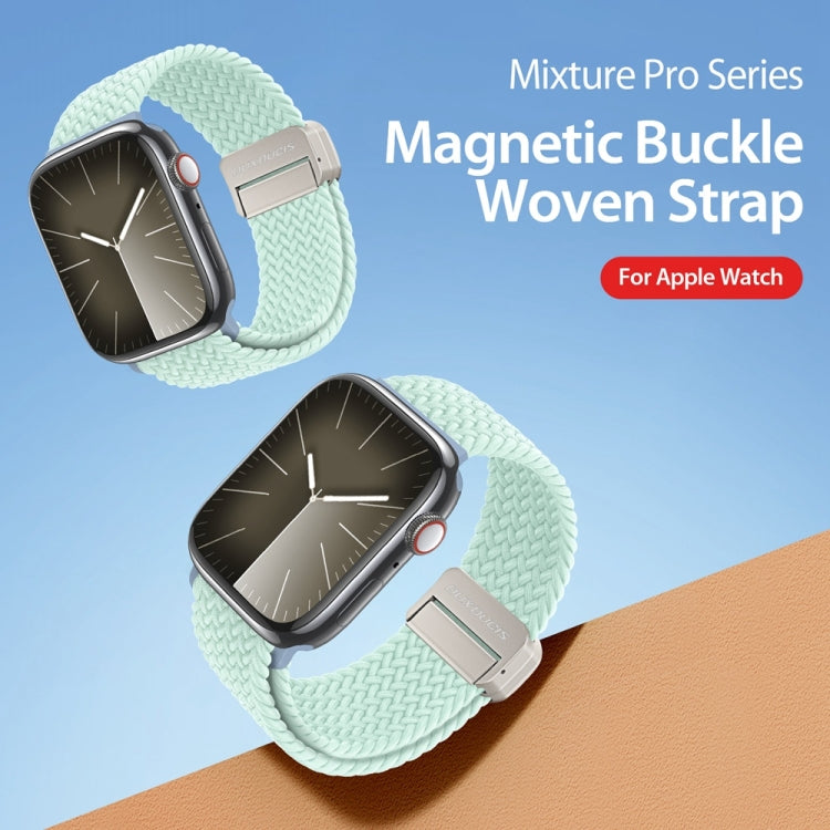 For Apple Watch SE 40mm DUX DUCIS Mixture Pro Series Magnetic Buckle Nylon Braid Watch Band(Light Mint) - Watch Bands by DUX DUCIS | Online Shopping UK | buy2fix