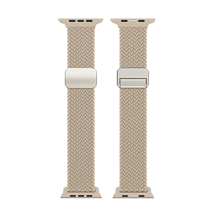 For Apple Watch Series 10 42mm DUX DUCIS Mixture Pro Series Magnetic Buckle Nylon Braid Watch Band(Beige) - Watch Bands by DUX DUCIS | Online Shopping UK | buy2fix