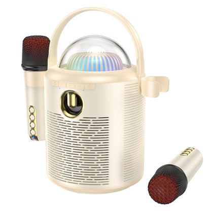 hoco BS59 Pearlescent Wireless Karaoke Bluetooth Speaker with Dual Mic(Beige) - Desktop Speaker by hoco | Online Shopping UK | buy2fix