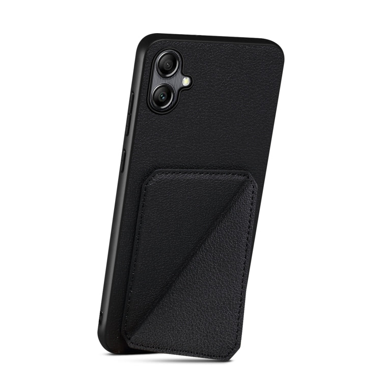 For Samsung Galaxy A05Gs Denior Imitation Calf Leather Back Phone Case with Holder(Black) - Galaxy Phone Cases by Denior | Online Shopping UK | buy2fix