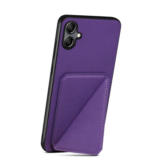 For Samsung Galaxy A24 Denior Imitation Calf Leather Back Phone Case with Holder(Purple) - Galaxy Phone Cases by Denior | Online Shopping UK | buy2fix