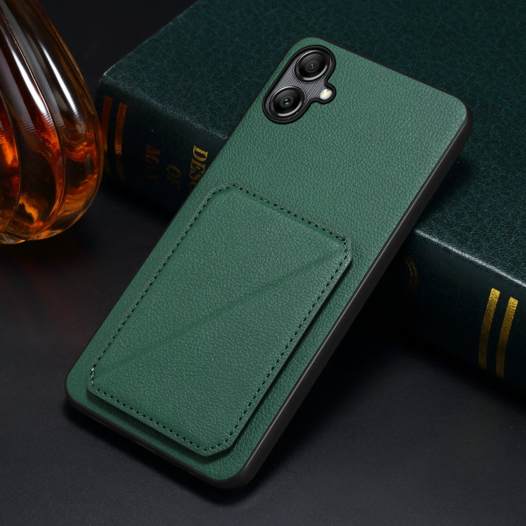 For Samsung Galaxy A31 Denior Imitation Calf Leather Back Phone Case with Holder(Green) - Galaxy Phone Cases by Denior | Online Shopping UK | buy2fix