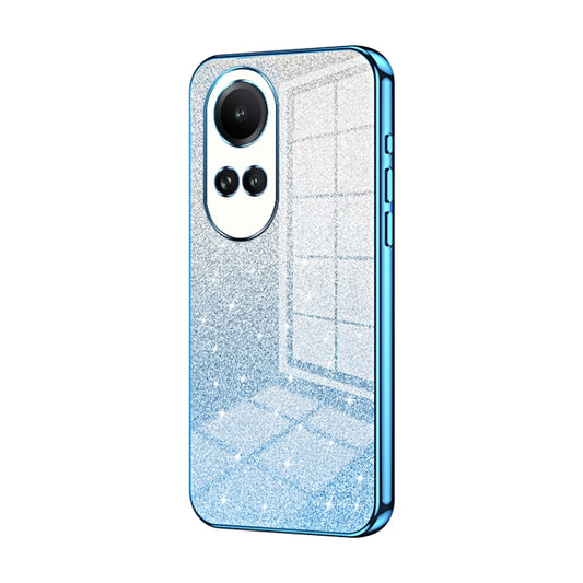 For OPPO Reno10 5G/Reno10 Pro 5G Global Gradient Glitter Powder Electroplated Phone Case(Blue) - OPPO Cases by buy2fix | Online Shopping UK | buy2fix