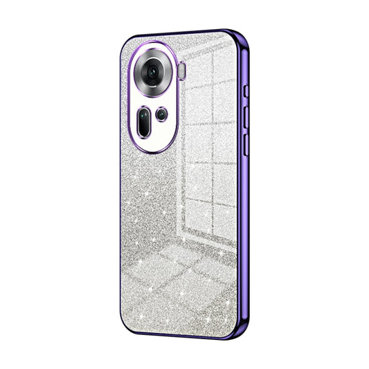For OPPO Reno11 Global Gradient Glitter Powder Electroplated Phone Case(Purple) - Reno11 Cases by buy2fix | Online Shopping UK | buy2fix