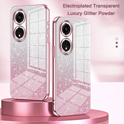 For OPPO Reno9 Pro+ Gradient Glitter Powder Electroplated Phone Case(Pink) - OPPO Cases by buy2fix | Online Shopping UK | buy2fix