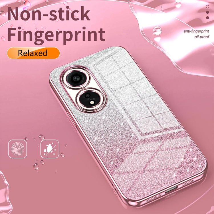 For OPPO A1 Pro Gradient Glitter Powder Electroplated Phone Case(Silver) - OPPO Cases by buy2fix | Online Shopping UK | buy2fix