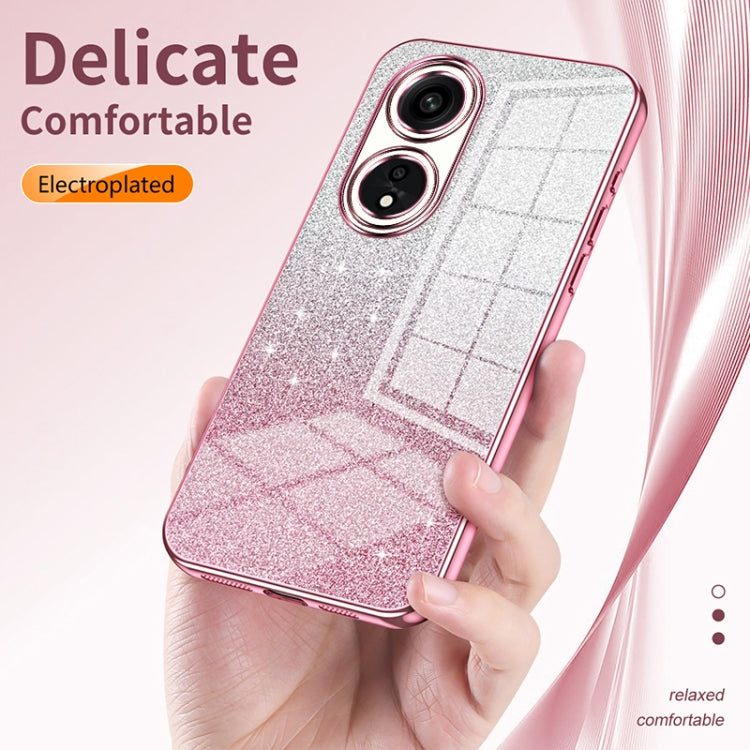 For OPPO A8 / A31 2020 Gradient Glitter Powder Electroplated Phone Case(Silver) - OPPO Cases by buy2fix | Online Shopping UK | buy2fix