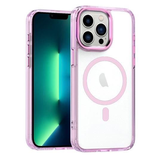 For iPhone 13 Pro Max MagSafe Magnetic Clear Phone Case(Pink) - iPhone 13 Pro Max Cases by buy2fix | Online Shopping UK | buy2fix