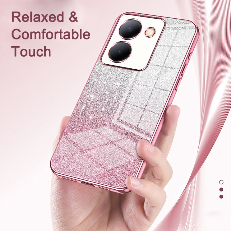 For vivo X100 Pro Gradient Glitter Powder Electroplated Phone Case(Silver) - X100 Pro Cases by imak | Online Shopping UK | buy2fix