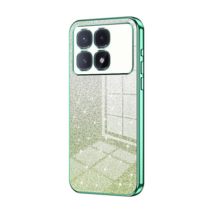 For Xiaomi Redmi K70 Ultra Gradient Glitter Powder Electroplated Phone Case(Green) - Xiaomi Cases by buy2fix | Online Shopping UK | buy2fix