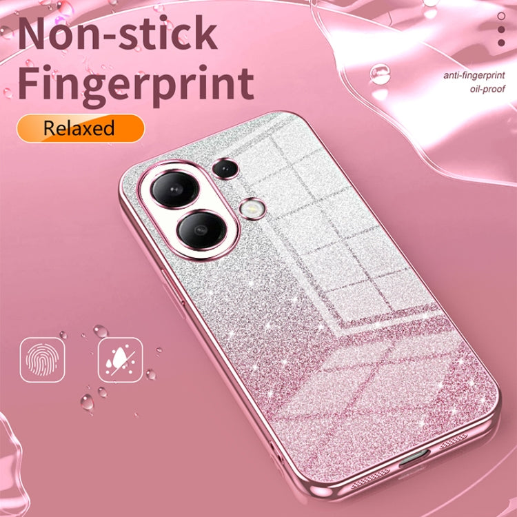 For Xiaomi Redmi Note 9 5G / Note 9T Gradient Glitter Powder Electroplated Phone Case(Gold) - Xiaomi Cases by buy2fix | Online Shopping UK | buy2fix