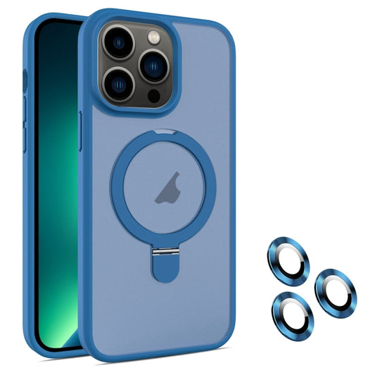 For iPhone 13 Pro Max MagSafe Magnetic Holder Phone Case(Blue) - iPhone 13 Pro Max Cases by buy2fix | Online Shopping UK | buy2fix