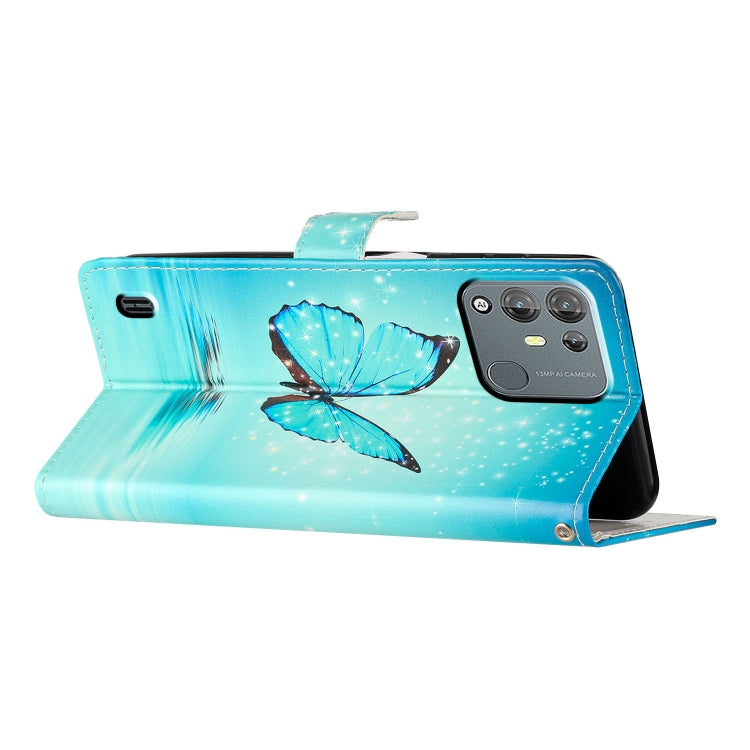 For Blackview A55 Pro Colored Drawing Leather Phone Case(Blue Butterfly) - More Brand by buy2fix | Online Shopping UK | buy2fix