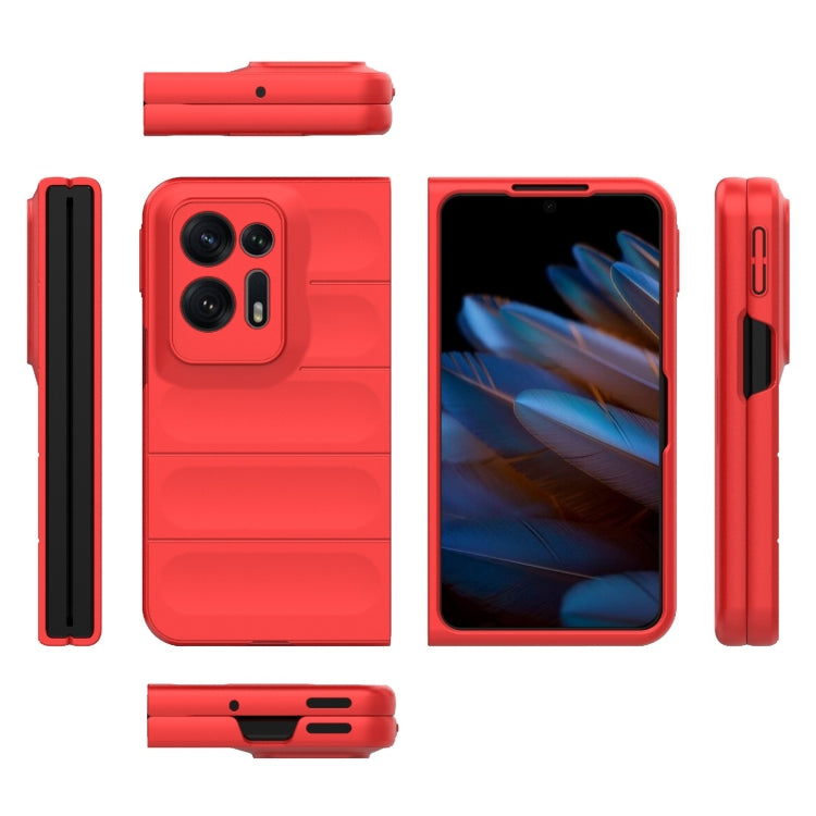 For OPPO Find N2 Magic Shield Fold PC Shockproof Phone Case(Red) - OPPO Cases by buy2fix | Online Shopping UK | buy2fix