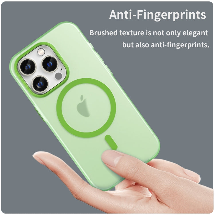 For iPhone 14 Pro MagSafe Frosted Translucent TPU + PC Full Coverage Phone Case(Green) - iPhone 14 Pro Cases by buy2fix | Online Shopping UK | buy2fix