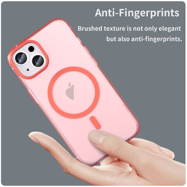 For iPhone 14 MagSafe Frosted Translucent TPU + PC Full Coverage Phone Case(Red) - iPhone 14 Cases by buy2fix | Online Shopping UK | buy2fix