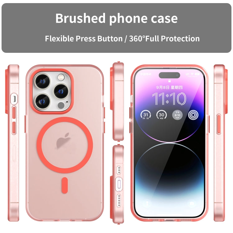 For iPhone 15 Pro MagSafe Frosted Translucent TPU + PC Full Coverage Phone Case(Red) - iPhone 15 Pro Cases by buy2fix | Online Shopping UK | buy2fix