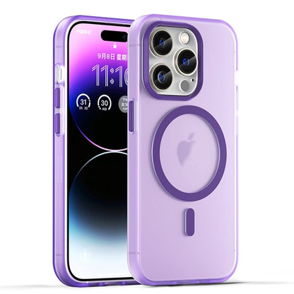 For iPhone 16 Pro MagSafe Frosted Translucent TPU + PC Full Coverage Phone Case(Dark Purple) - iPhone 16 Pro Cases by buy2fix | Online Shopping UK | buy2fix