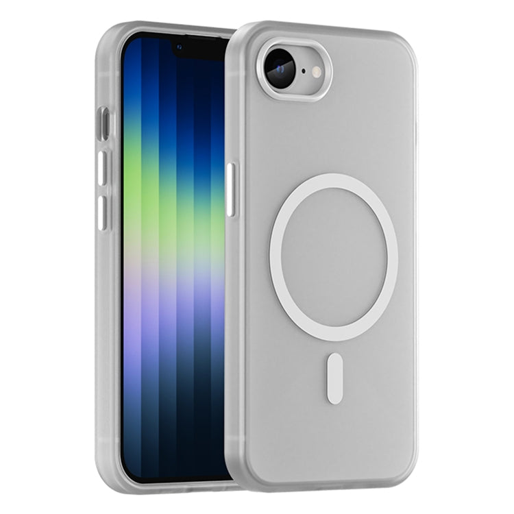 For iPhone SE 2024 MagSafe Frosted Translucent TPU + PC Full Coverage Phone Case(White) - More iPhone Cases by buy2fix | Online Shopping UK | buy2fix