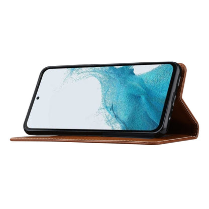 For Samsung Galaxy S25+ 5G Knead Skin Texture Flip Leather Phone Case(Brown) - Galaxy S25+ 5G Cases by buy2fix | Online Shopping UK | buy2fix